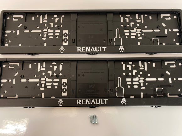 Renault Number Plate Surround Frames Pair