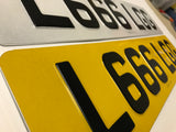 Borderless UK Road Legal Pressed Number Plate Plain PAIR