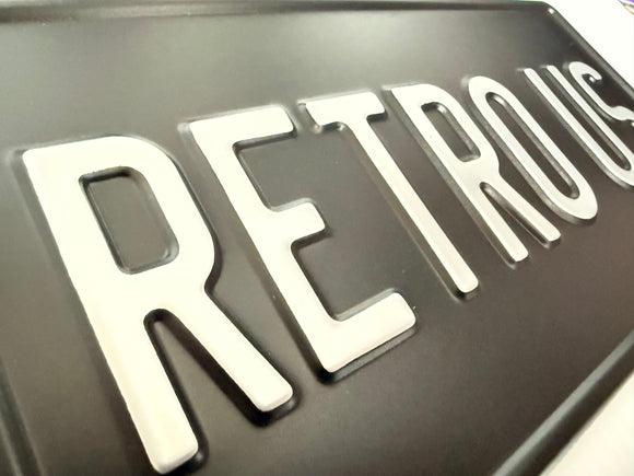 USA Style Black & Silver Retro Pressed Plate