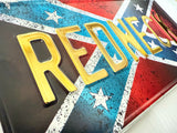 USA Style Confederate Flag Pressed Plate