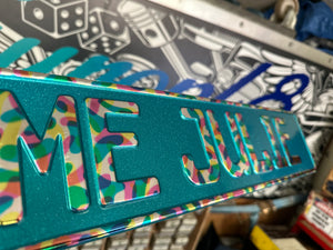 Glitter Turquoise  Trucker Plate