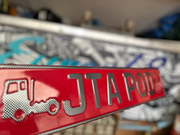 Burgundy Red Trucker Plate