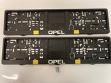 Opel Number Plate Surround Frames Pair