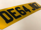 Next Gen 4D Road Legal Plastic Plate Yellow SINGLE