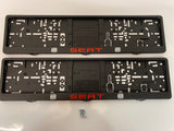 Seat Number Plate Surround Frames Pair