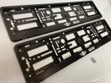 Black MINI Number Plate Surround Frames Pair