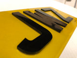 Next Gen 4D Road Legal Plastic Plate Yellow SINGLE