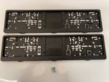 Plain Black Number Plate Surround Frames Pair