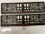 Red Porsche Number Plate Surround Frames Pair
