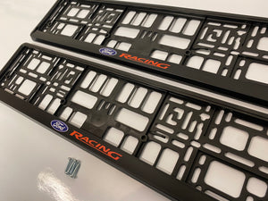 Ford Racing Number Plate Surround Frames Pair