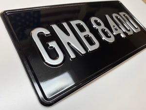 USA Style Black and Silver Pressed Show Plate