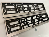 Silver MINI Number Plate Surround Frames Pair