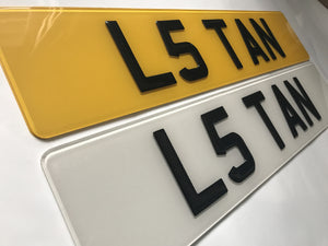 Gel Plastic Number Plate SINGLE