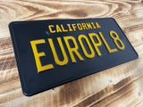 CALIFORNIA USA Style Black and Yellow Pressed Plate