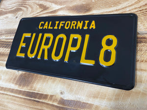CALIFORNIA USA Style Black and Yellow Pressed Plate