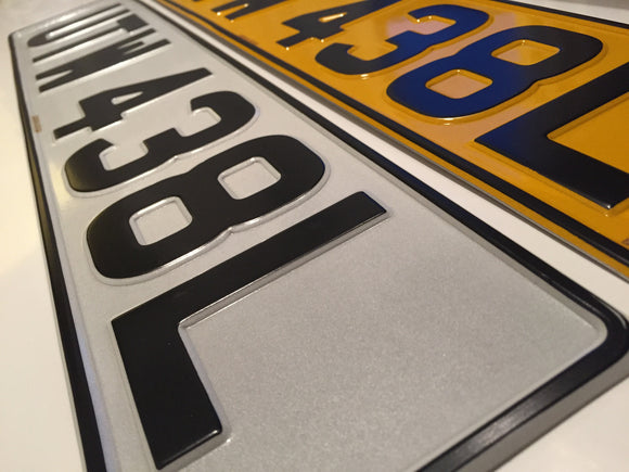 Pressed Number Plate UK Legal PAIR