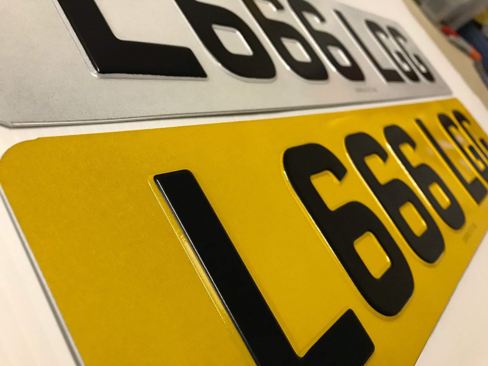Borderless UK Road Legal Pressed Number Plate Plain PAIR – Europl8