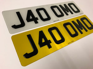 Short 16" Gel Plastic Number Plates Pair