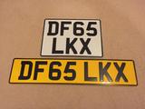 UK Road Legal Pressed Number Plate 1 Square & 1 Oblong Plain PAIR